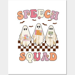 Spooky Season Halloween Speech Therapy Squad Cute Ghosts SLP Posters and Art